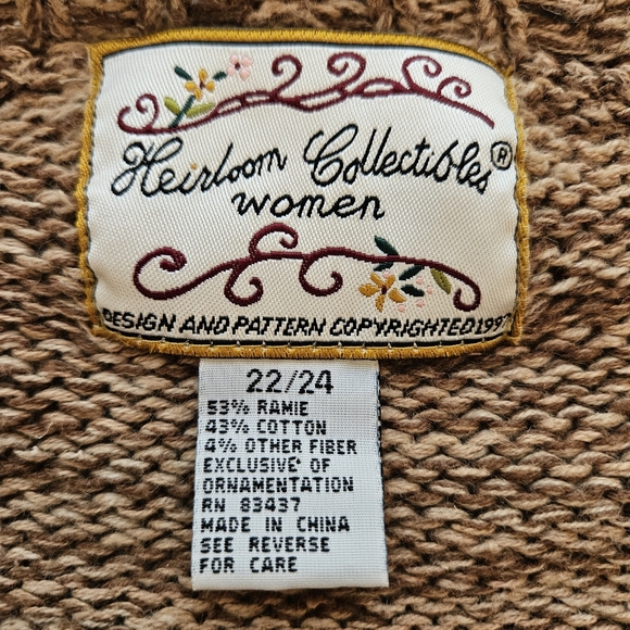 Heirloom Collectibles Womens Plus Cardigan 22/24 Fall Autumn Teacher Knit Vtg - Picture 5 of 13